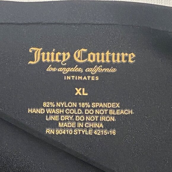 Juicy Couture Y2K Black Tank Top With Embellished Straps XL Nylon/Spandex bling - Picture 3 of 7